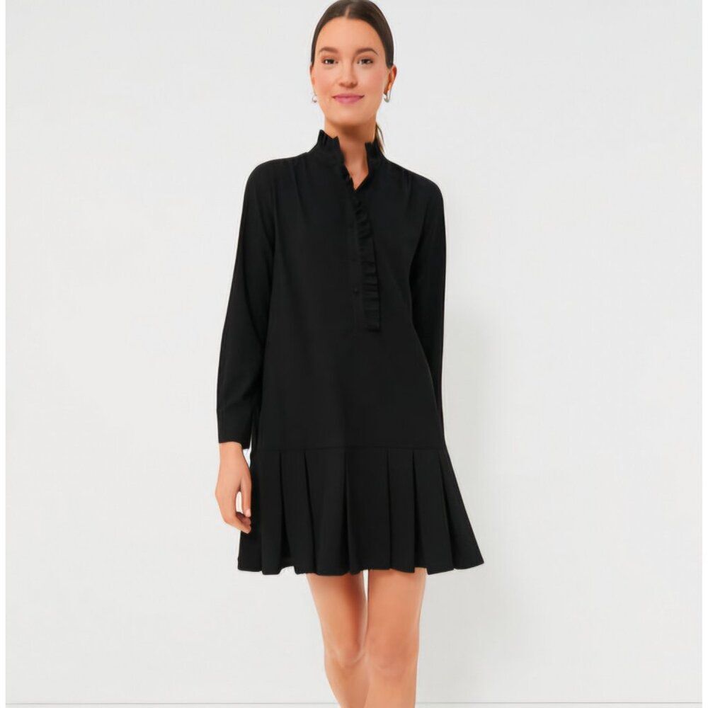 Nwt‎ - TUCKERNUCK - XS - Black Crepe Tate Shirt Dress $170
